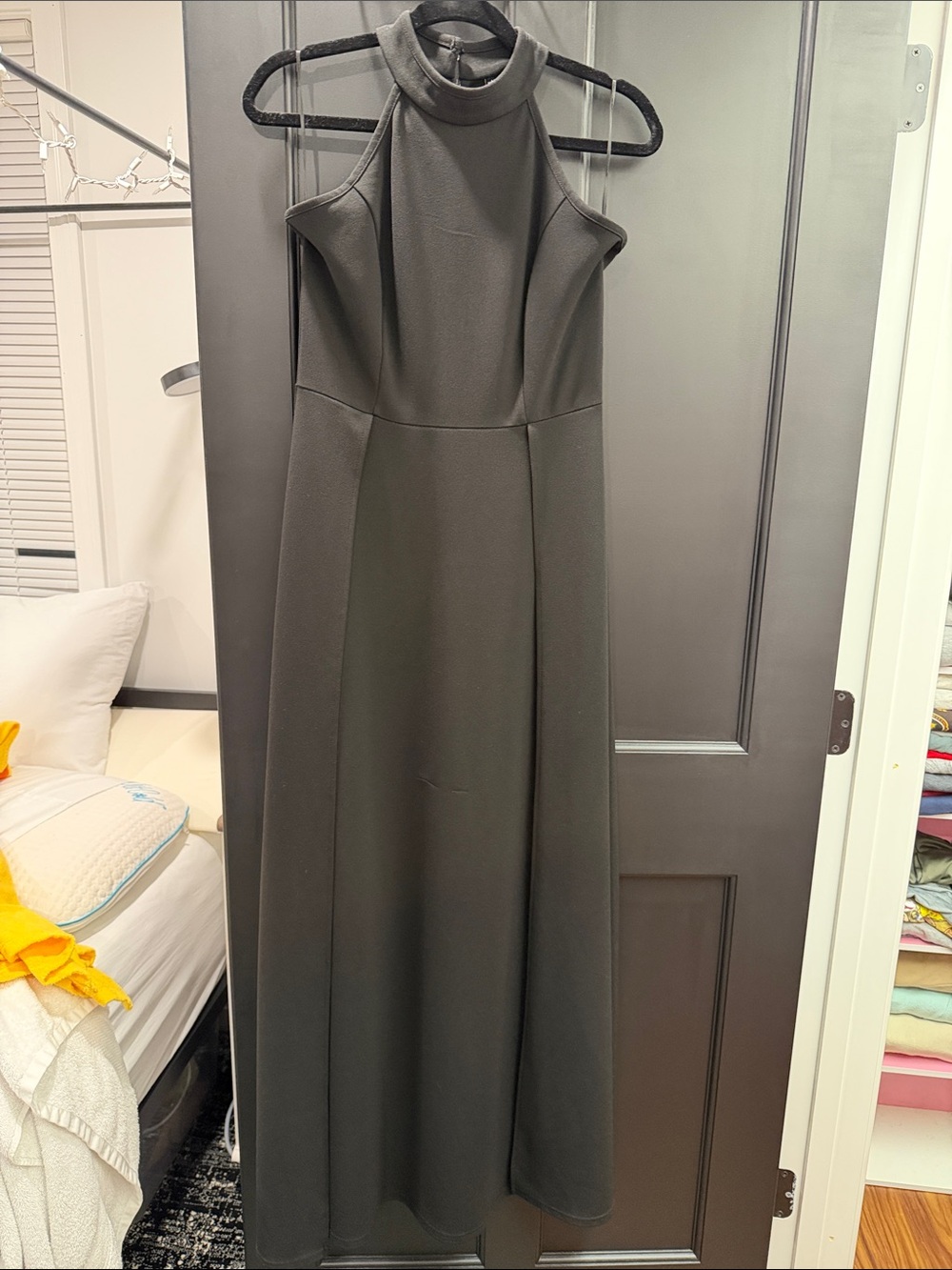Women’s Black Halter Maxi Dress - Elegant Evening Gown